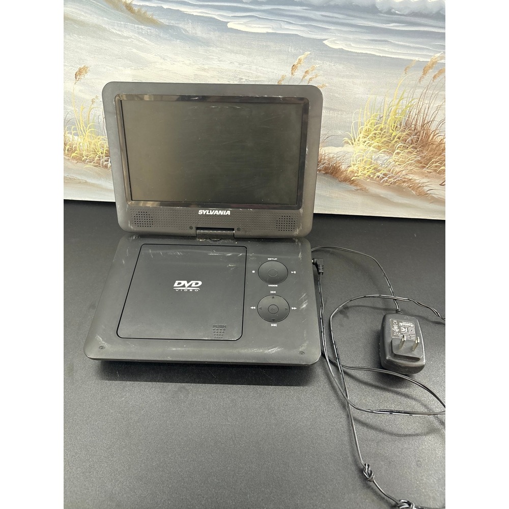 Sylvania SDVD9020B 9 Inch Portable DVD Player Black Swivel Screen with Charger